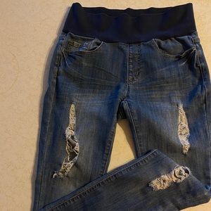 M. Rena Medium Maternity Distressed Skinny Jeans